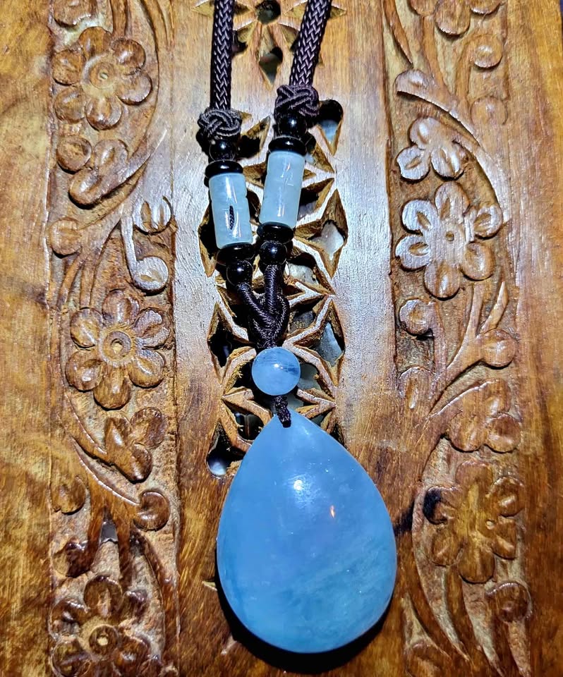 Crystal - Aquamarine teardrop pendant