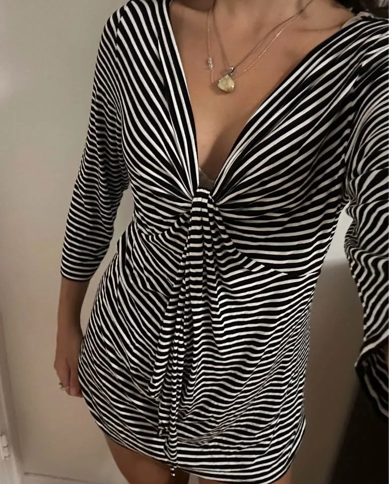 White House Black Market Striped Top image indicator(2)