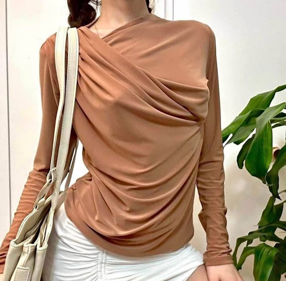Zara Brown Wrap Top