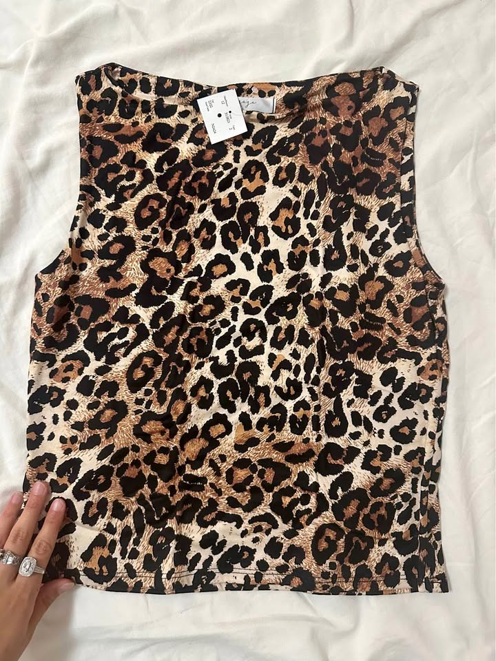 NWT Leopard Print Halter Tank