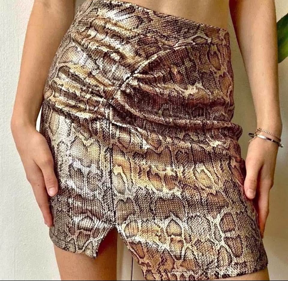 Zara Gold Snake Skin Skirt