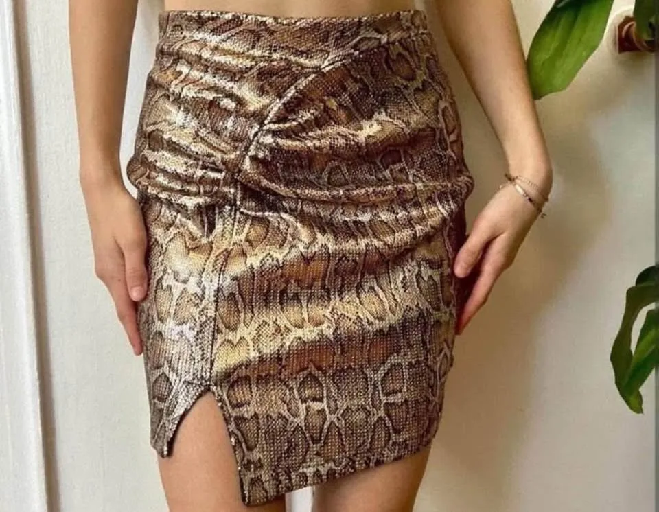 Zara Gold Snake Skin Skirt image indicator(4)