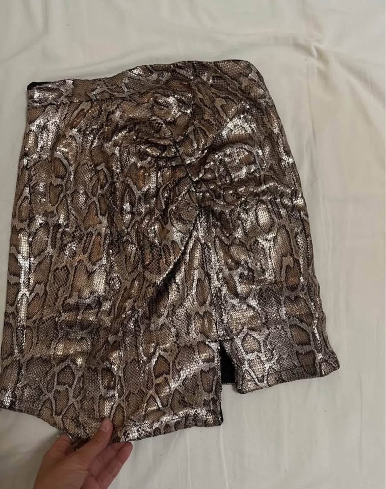 Zara Gold Snake Skin Skirt - photo 5