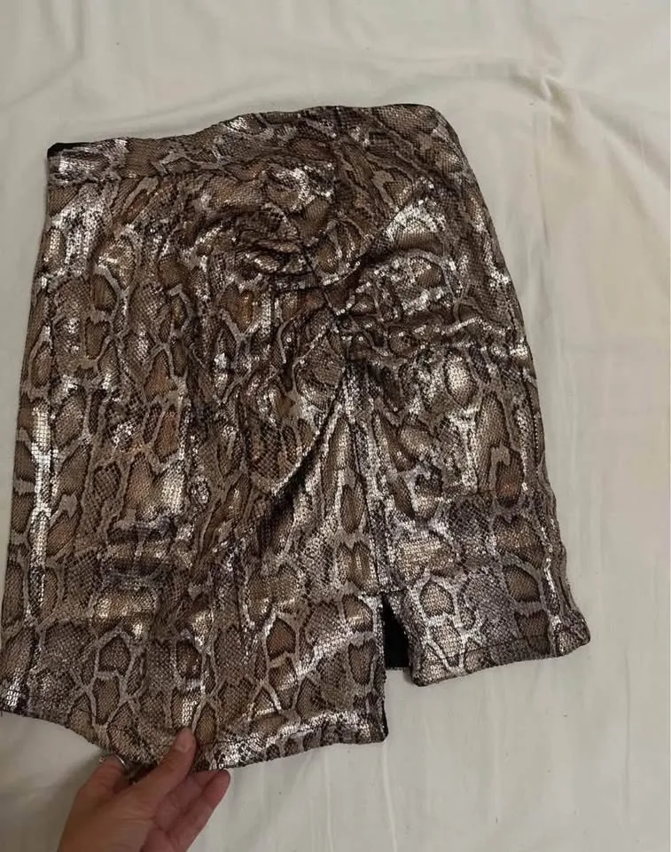 Zara Gold Snake Skin Skirt image indicator(5)