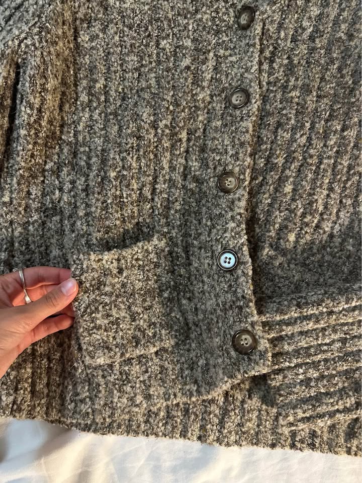 Fur Trim Knit Cardigan - photo 4