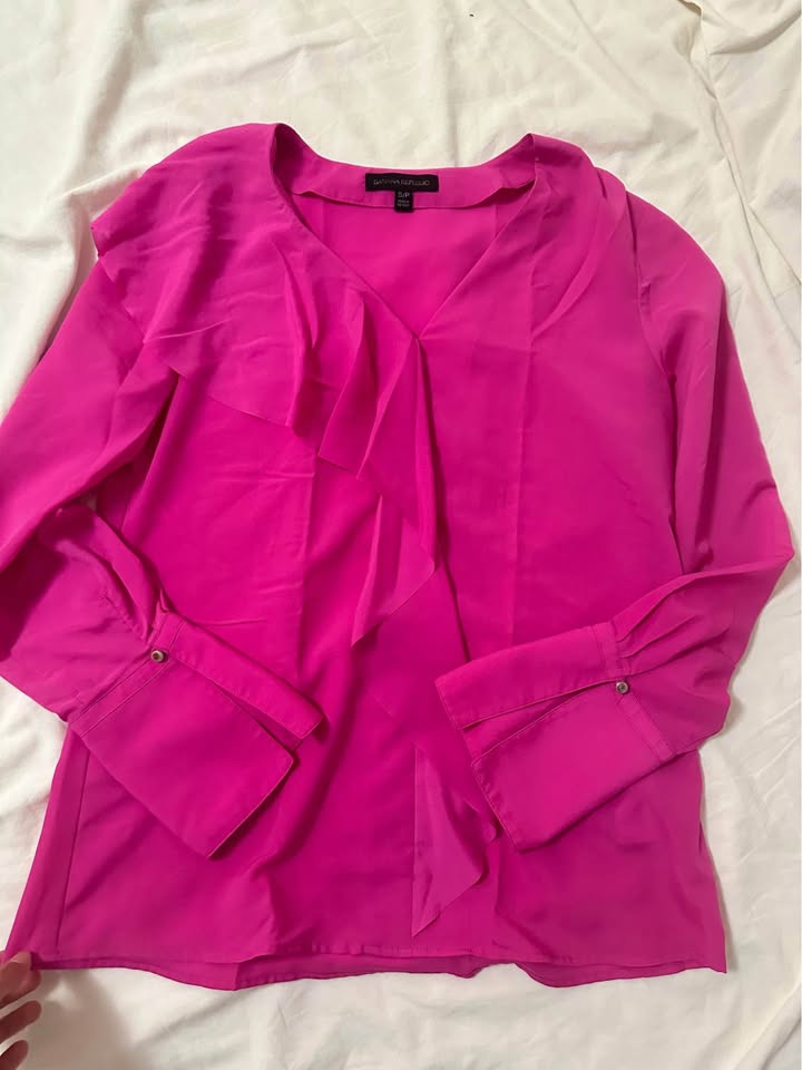 Banana Republic Pink Ruffle Blouse - photo 2