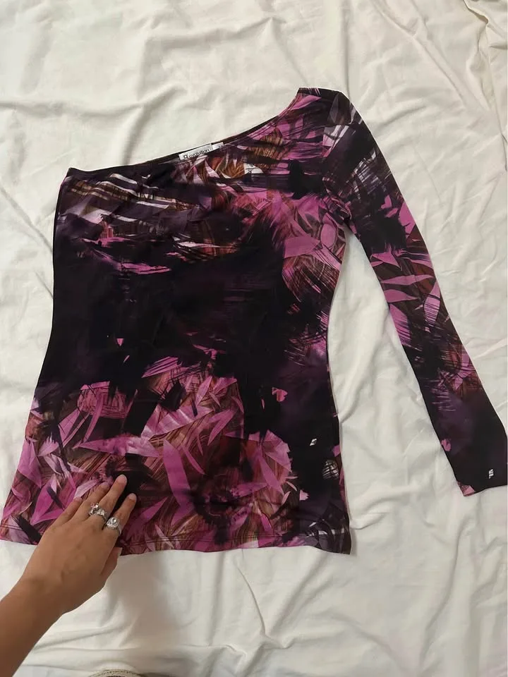 Revolution Purple One Shoulder Top image indicator(2)