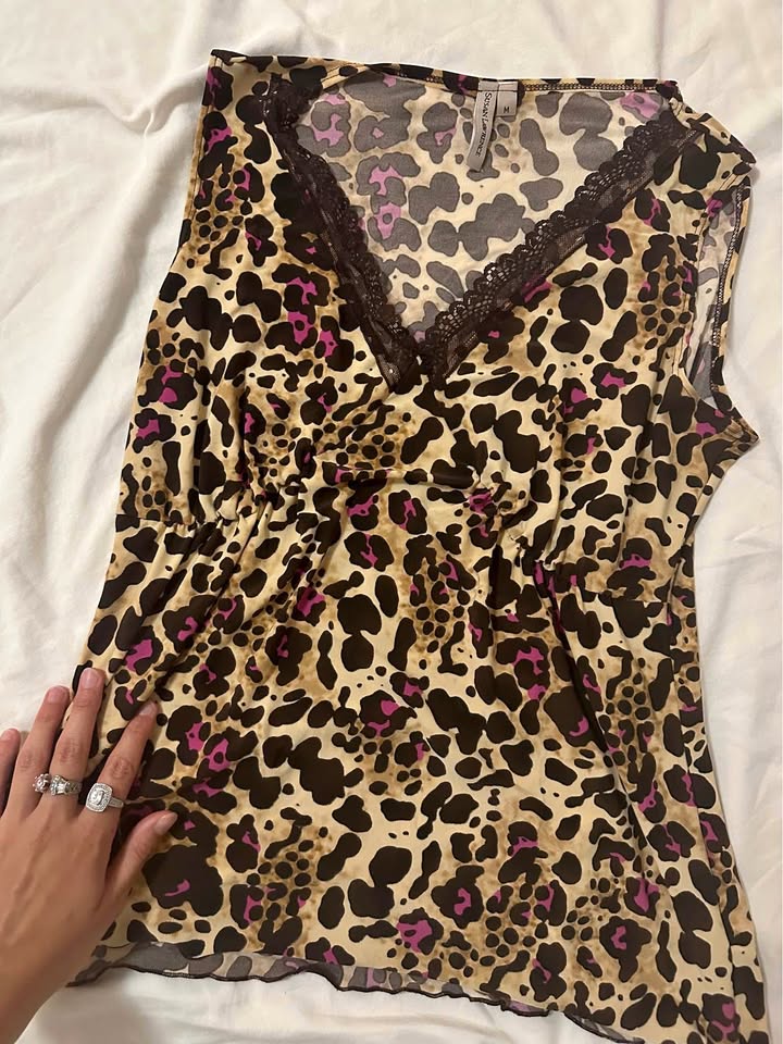Lace Leopard Print Tank