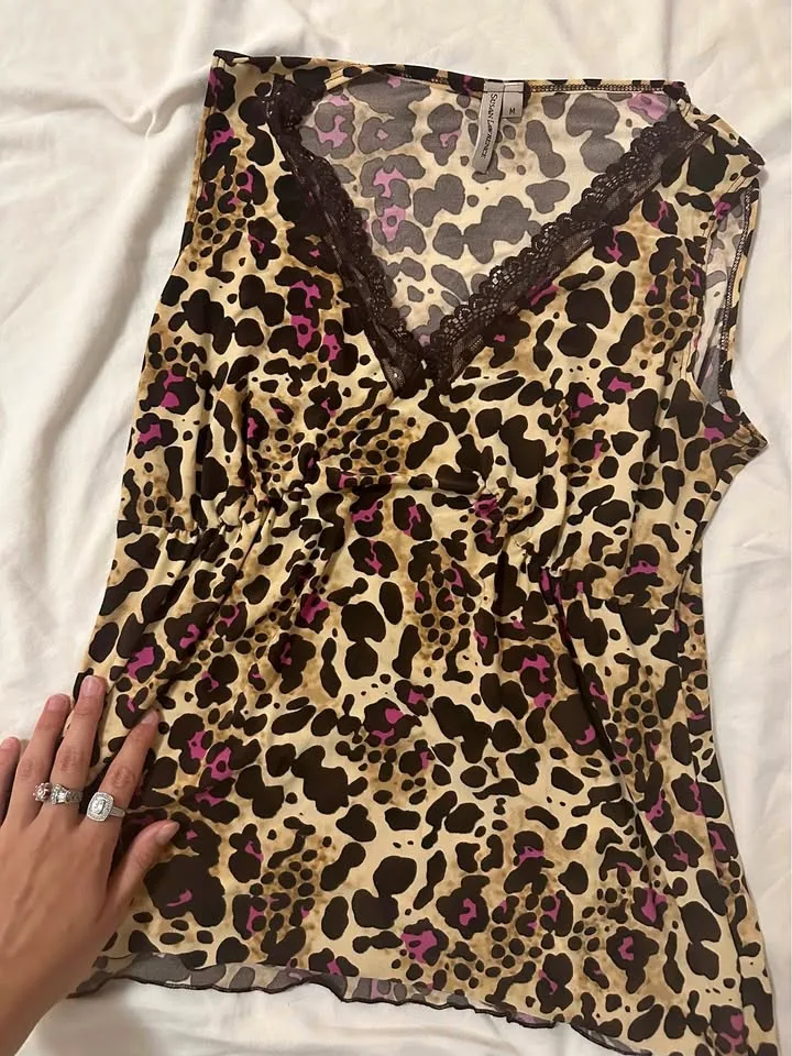 Lace Leopard Print Tank thumbnail