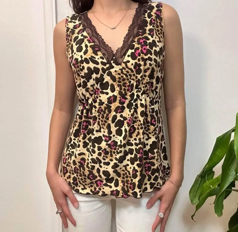 Lace Leopard Print Tank image indicator(4)