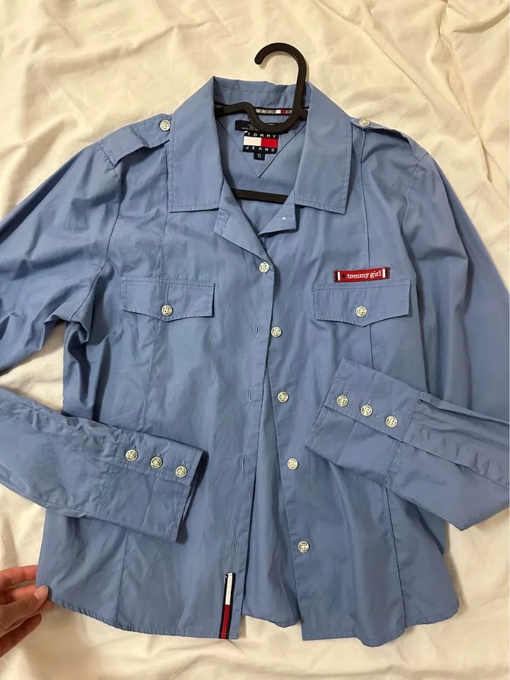 Tommy Hilfiger blue button up top image indicator(2)