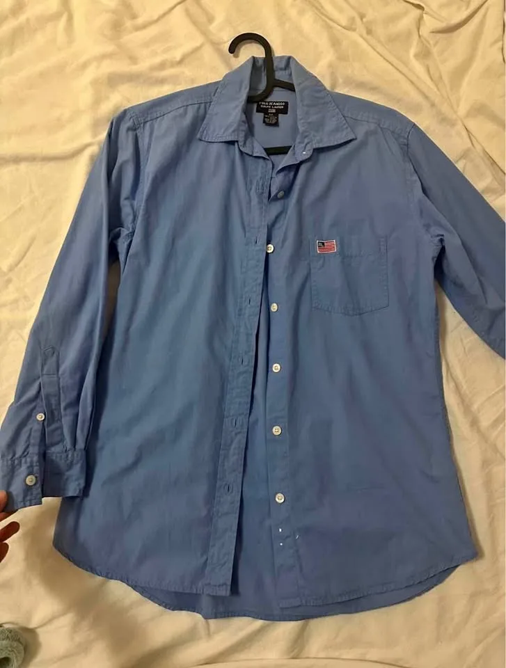 Ralph Lauren Blue Button Up Top thumbnail