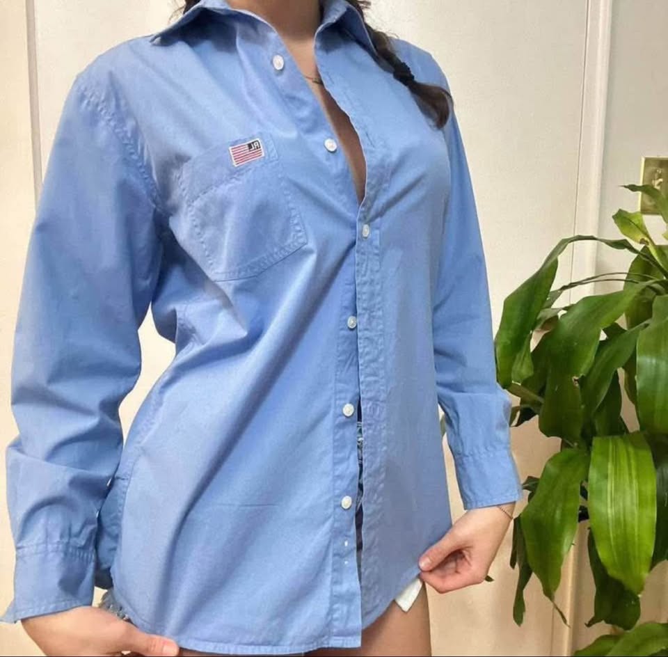 Ralph Lauren Blue Button Up Top - photo 2