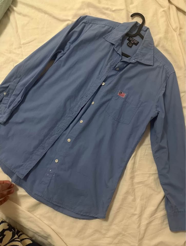 Ralph Lauren Blue Button Up Top - photo 3