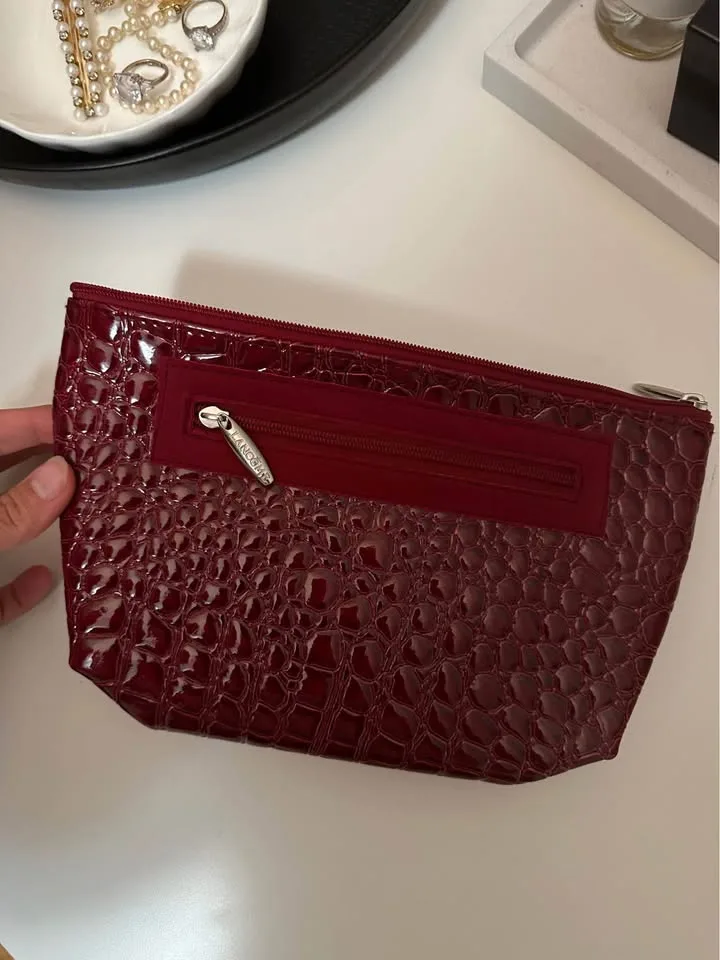 Red Lancôme Makeup Bag Like New image indicator(3)