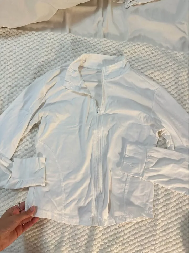 White Athleisure Zip Up image indicator(5)