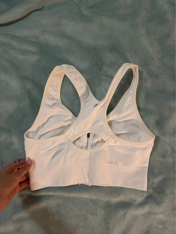 White Zip Sports Bra - photo 2