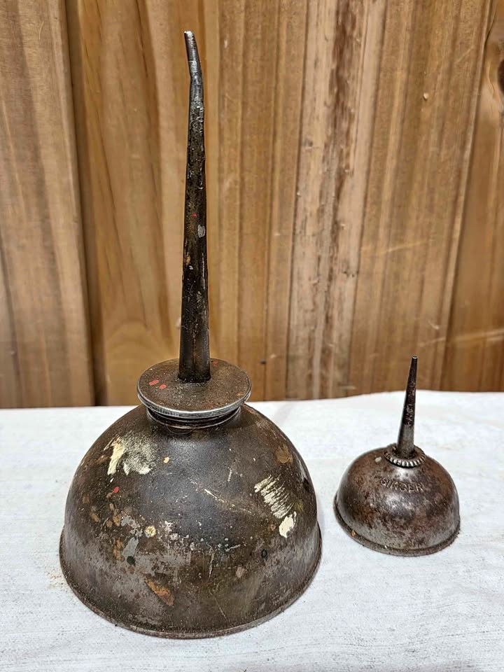 Vintage 1920s oil cans