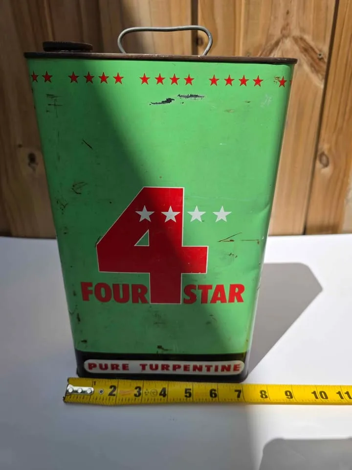 1940's "Four Star" Pure Turpentine tin image indicator(2)