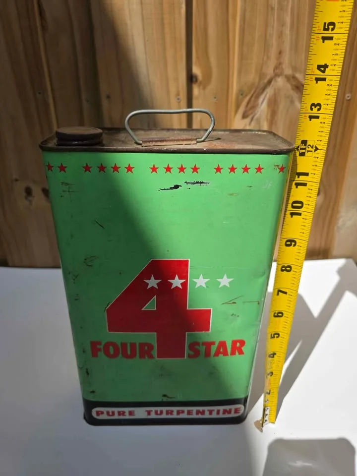 1940's "Four Star" Pure Turpentine tin image indicator(3)