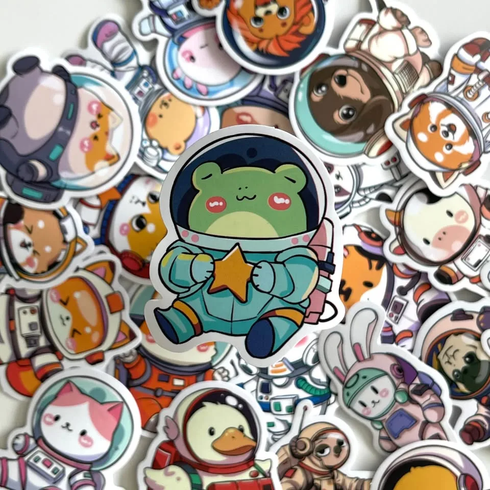 Pack of 25 Astronaut Animal Stickers #1 image indicator(3)