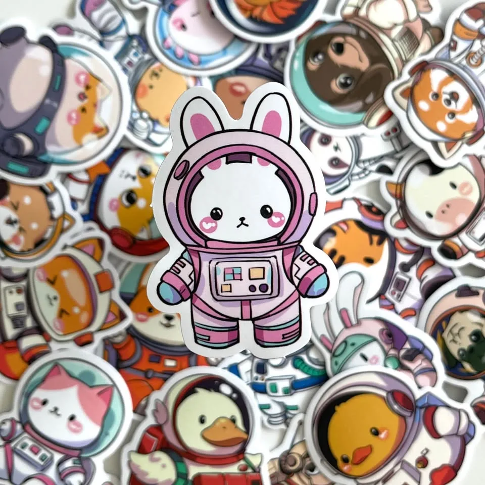 Pack of 25 Astronaut Animal Stickers #1 image indicator(4)