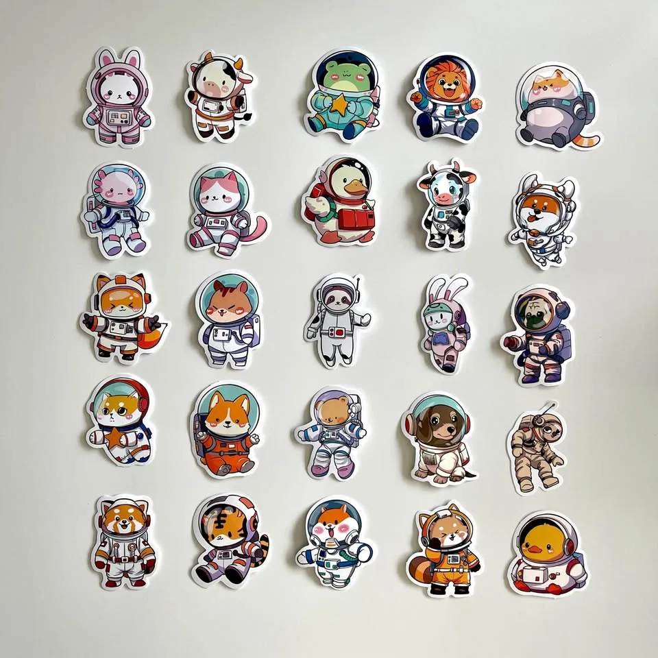 Pack of 25 Astronaut Animal Stickers #1 image indicator(6)