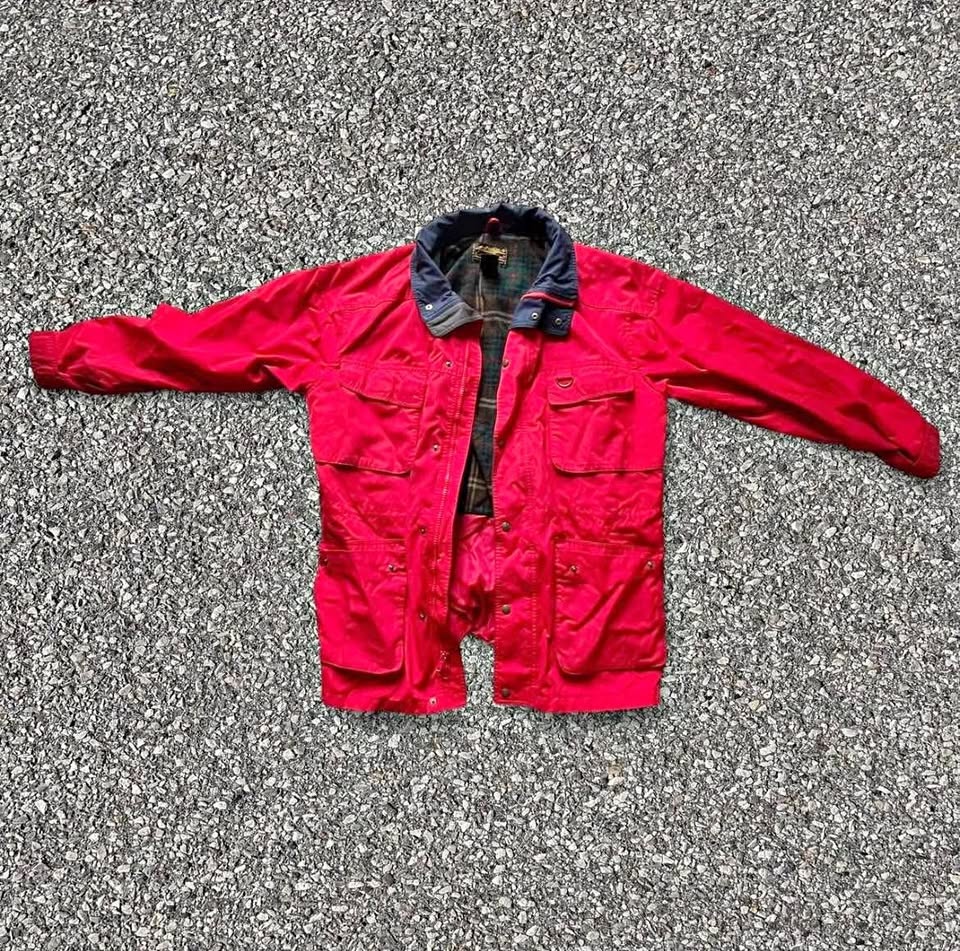 Vintage Eddie Bauer Jacket Mens Size Large Wool Lined Red