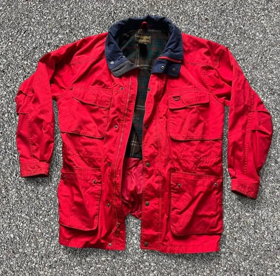 Vintage Eddie Bauer Jacket Mens Size Large Wool Lined Red image indicator(2)