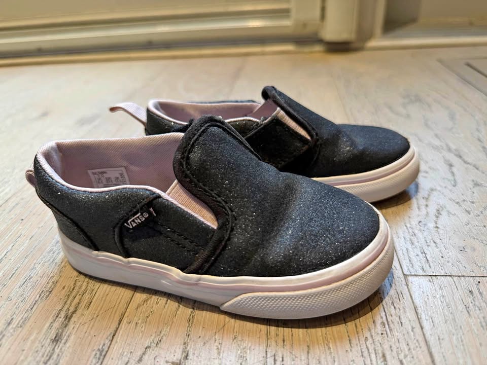 Black sparkly vans toddler size 7