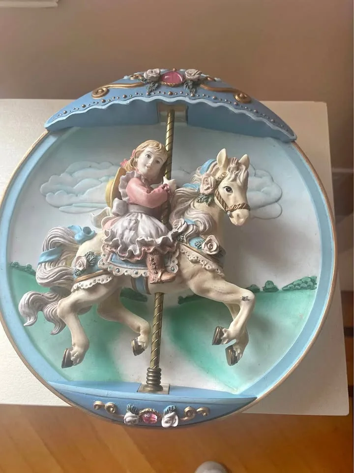 Musical ceramic 8”carousel plate thumbnail