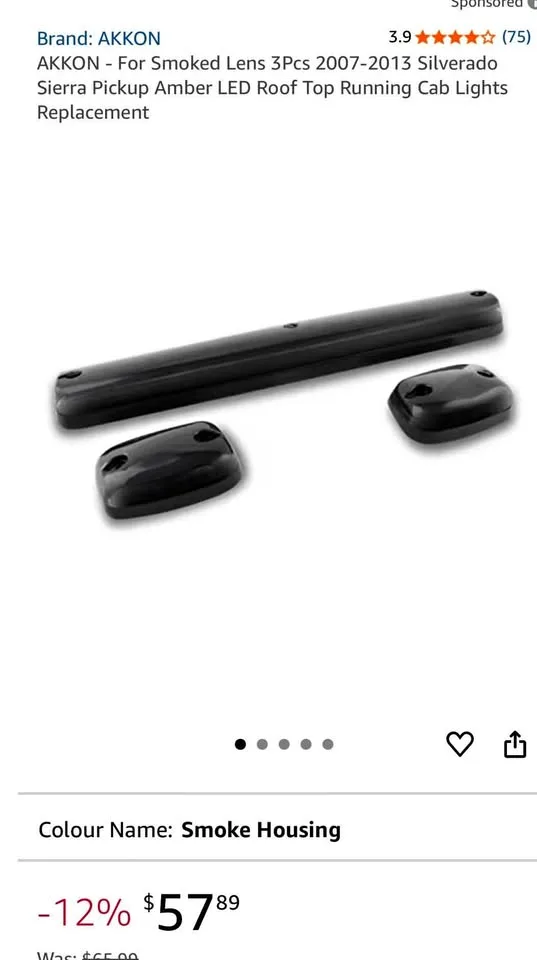 AKKON Smoked Lens LED Roof Lights 07-13 Silverado thumbnail