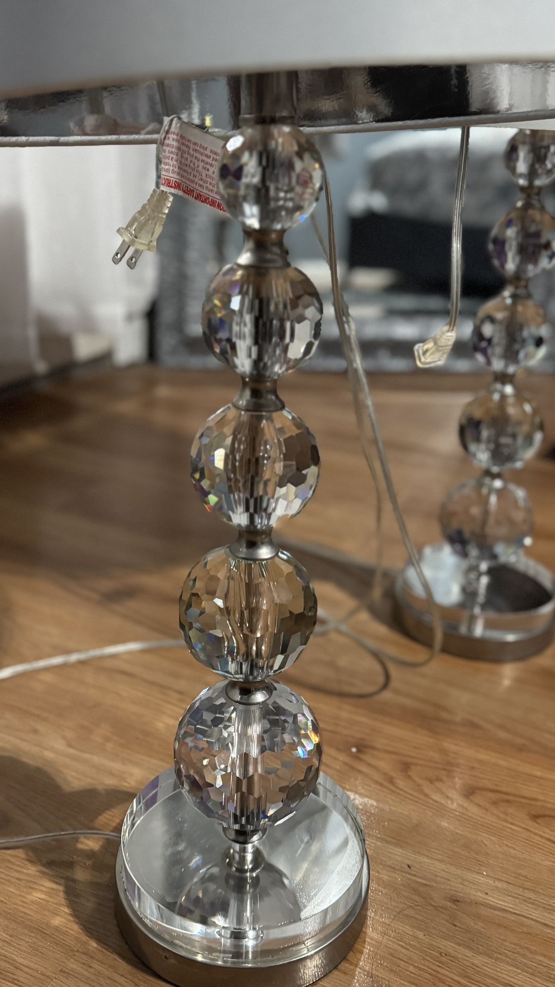 Crystal glass lamp with shade - photo 2