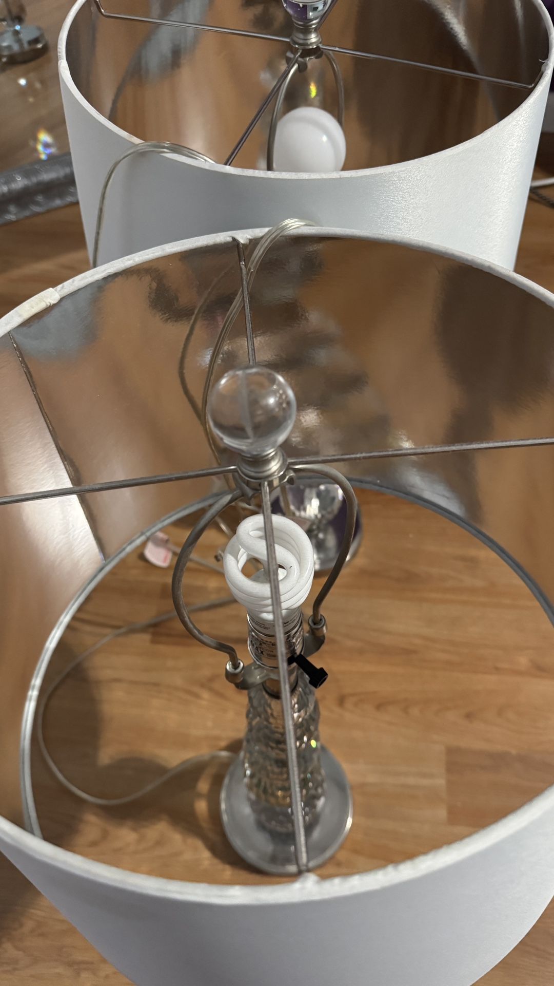 Crystal glass lamp with shade - photo 3