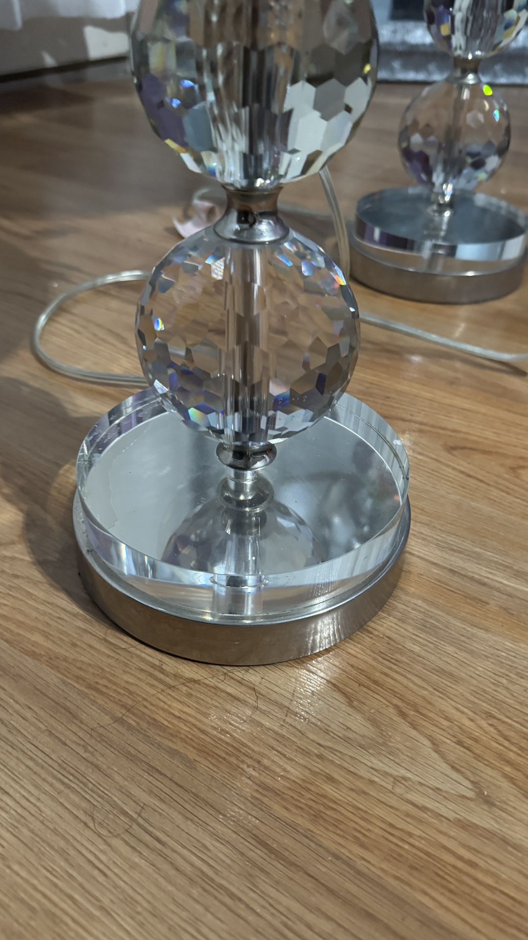 Crystal glass lamp with shade - photo 4