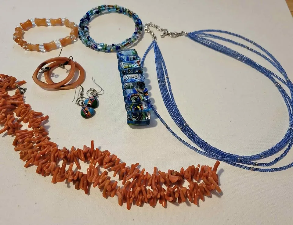 Coral & Blue tone Jewellry Set thumbnail