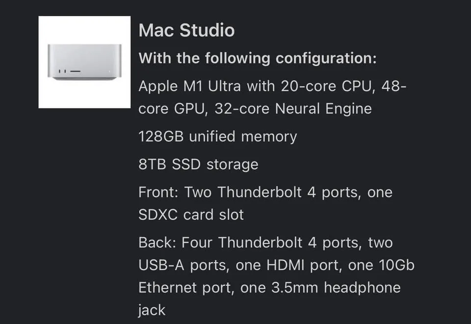 Mac Studio M1 Ultra - FULLY LOADED! - 128GB Ram, 8TB + Cases image indicator(6)
