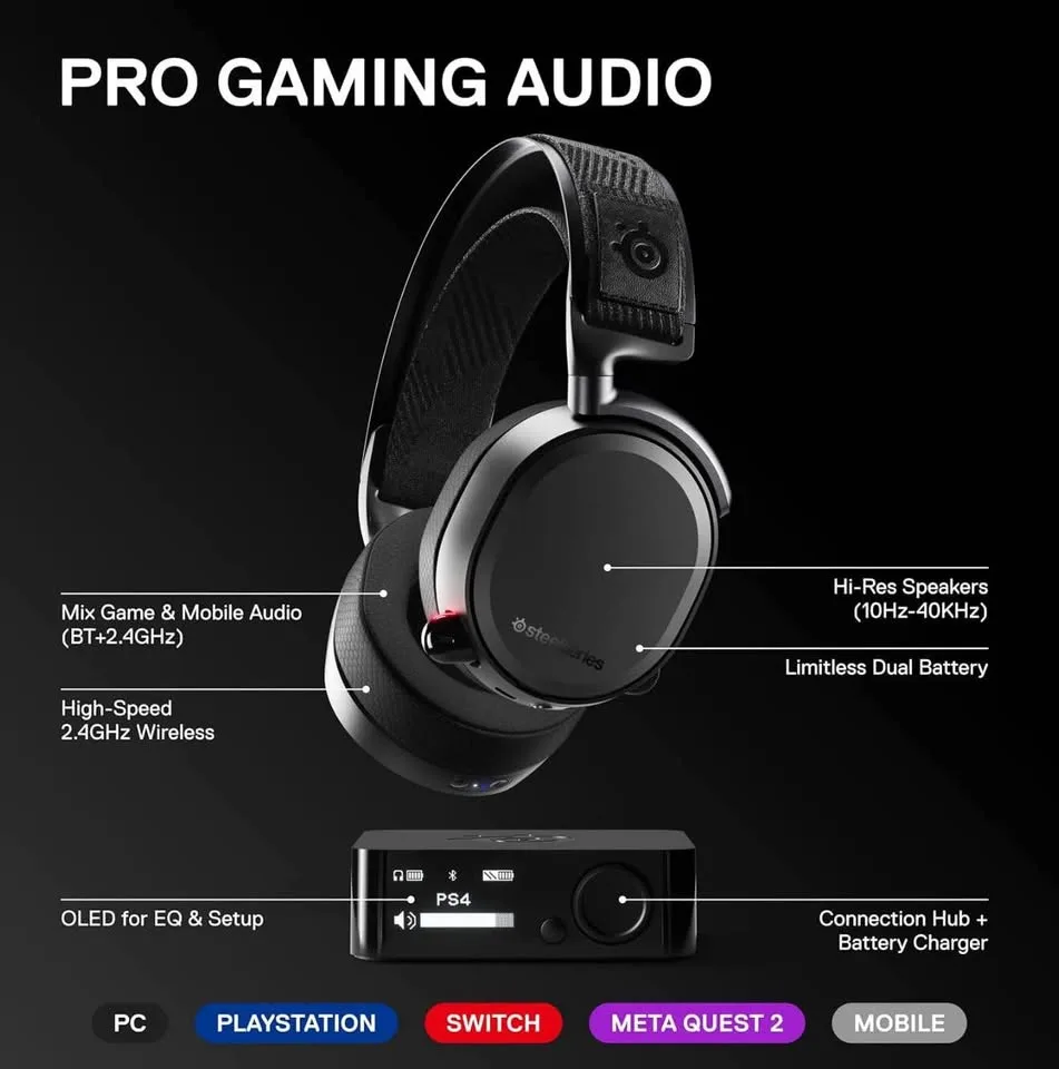 Arctis Pro Wireless Gaming Headset + Stand image indicator(4)