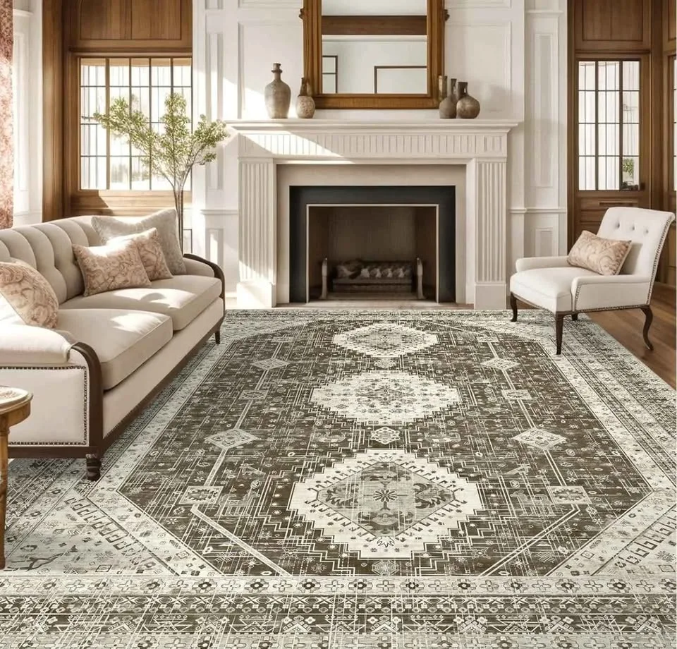 Vintage Bronze Washable Area Rug – 8x10 thumbnail