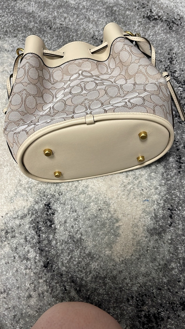 Coach Jacquard and smooth leather bucket bag - photo 2