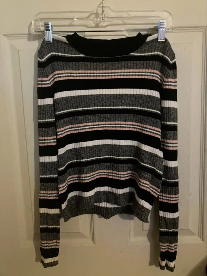 Pink Striped longsleeve sweater image indicator(3)