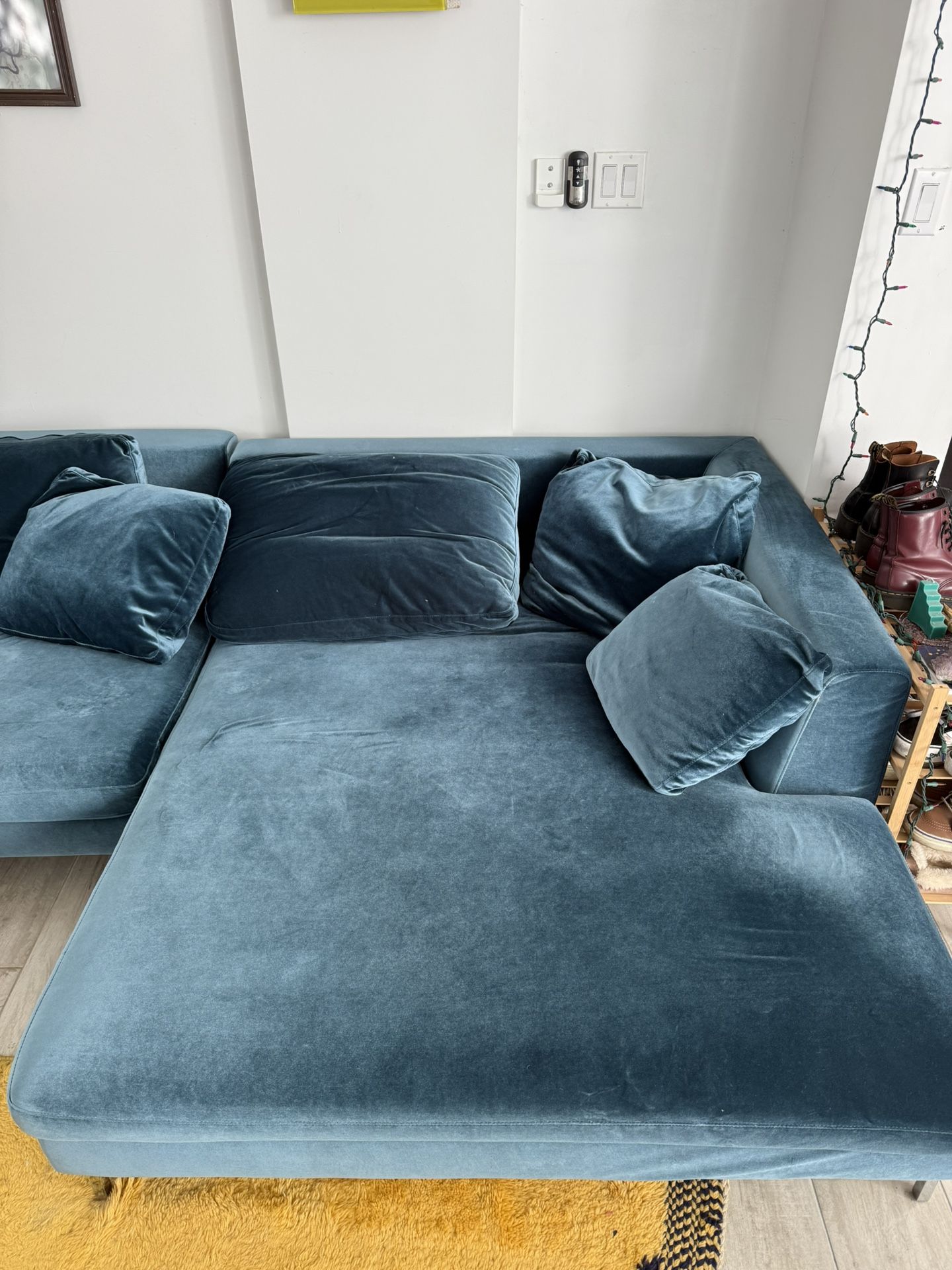 Blue Velvet Couch - Rove Concepts Sectional Sofa - photo 2