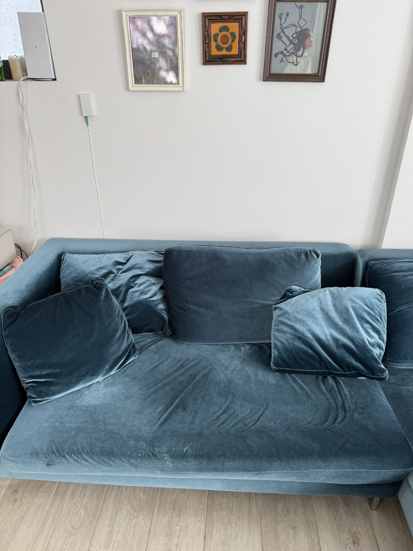 Blue Velvet Couch - Rove Concepts Sectional Sofa - photo 3