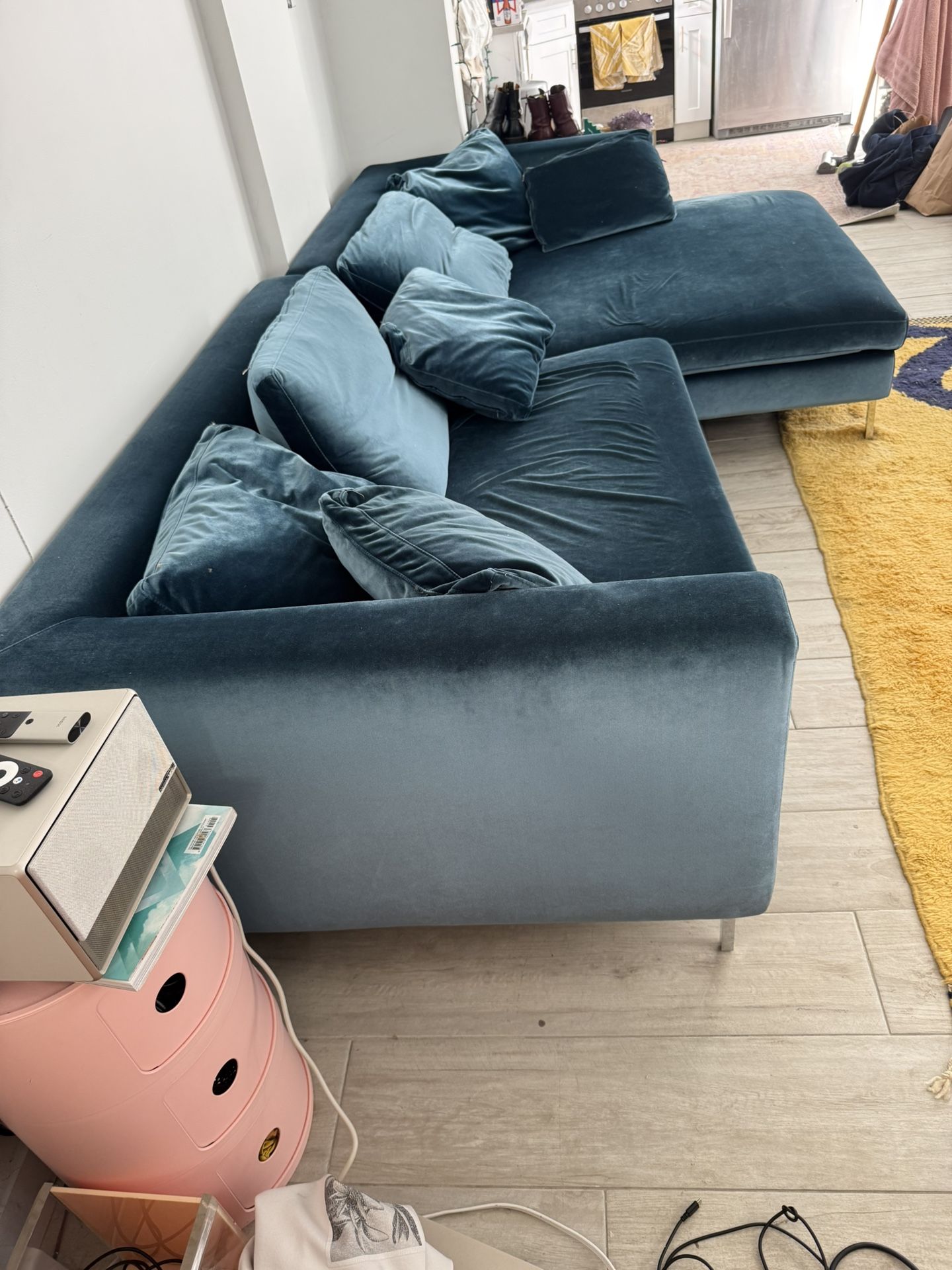 Blue Velvet Couch - Rove Concepts Sectional Sofa - photo 4