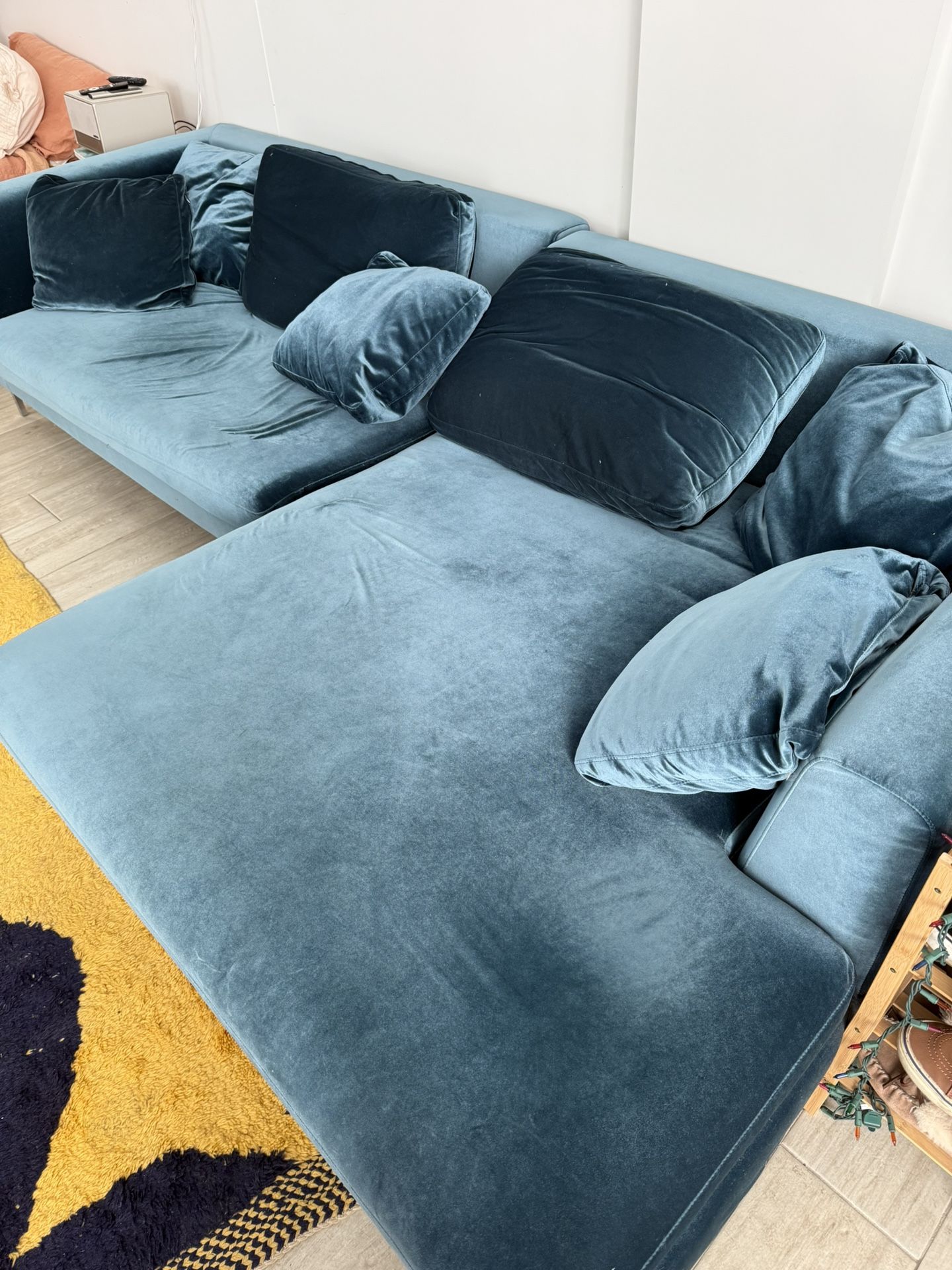 Blue Velvet Couch - Rove Concepts Sectional Sofa - photo 5