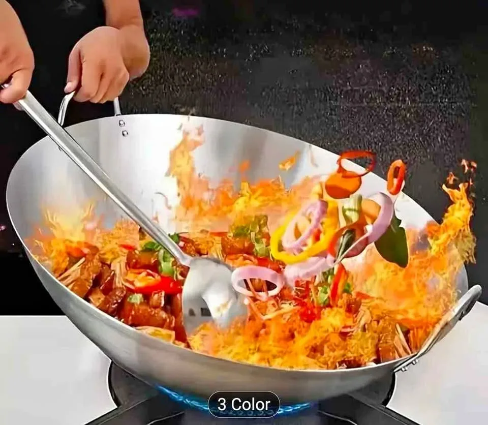 Brand new stainless steel Large capacity 15inch wok thumbnail