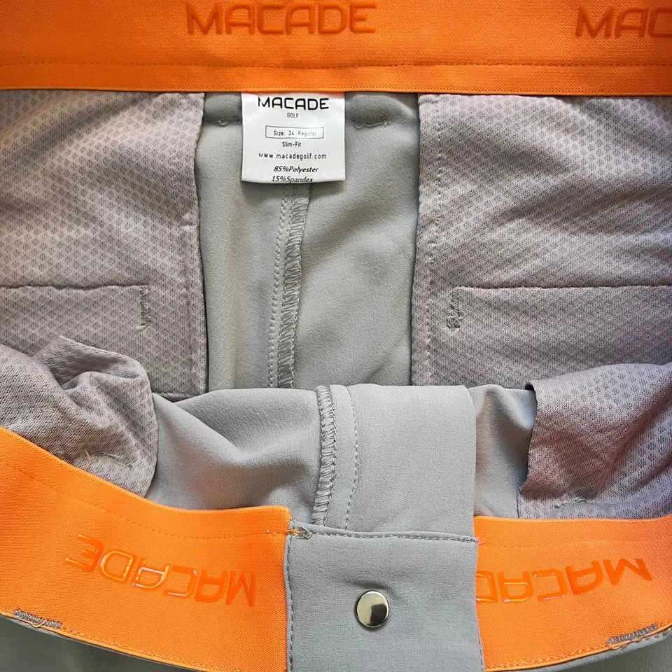 Macade Men’s Size 34 Slim Fit Light Grey Golf Pants image indicator(2)