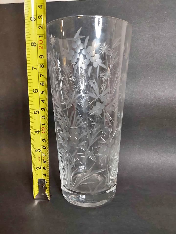 Cut glass vase