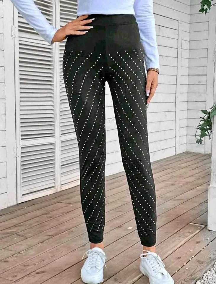 Shein Rhinestone Leggings - Size L - USED ONCE thumbnail