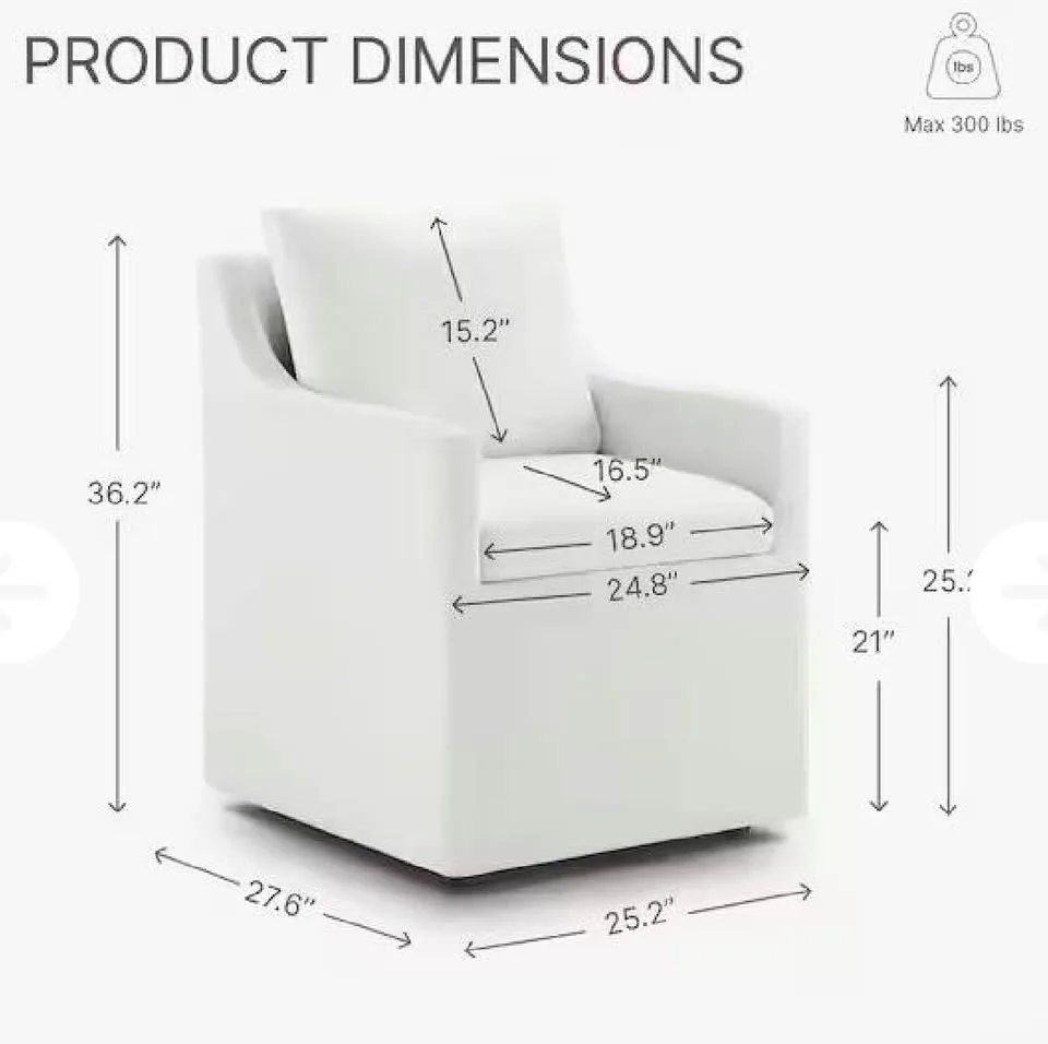 New Ivory Fabric Dining Chair sofa image indicator(2)